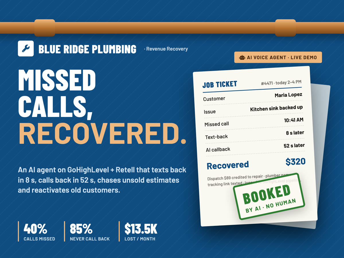 Blue Ridge Plumbing — AI revenue recovery agent
