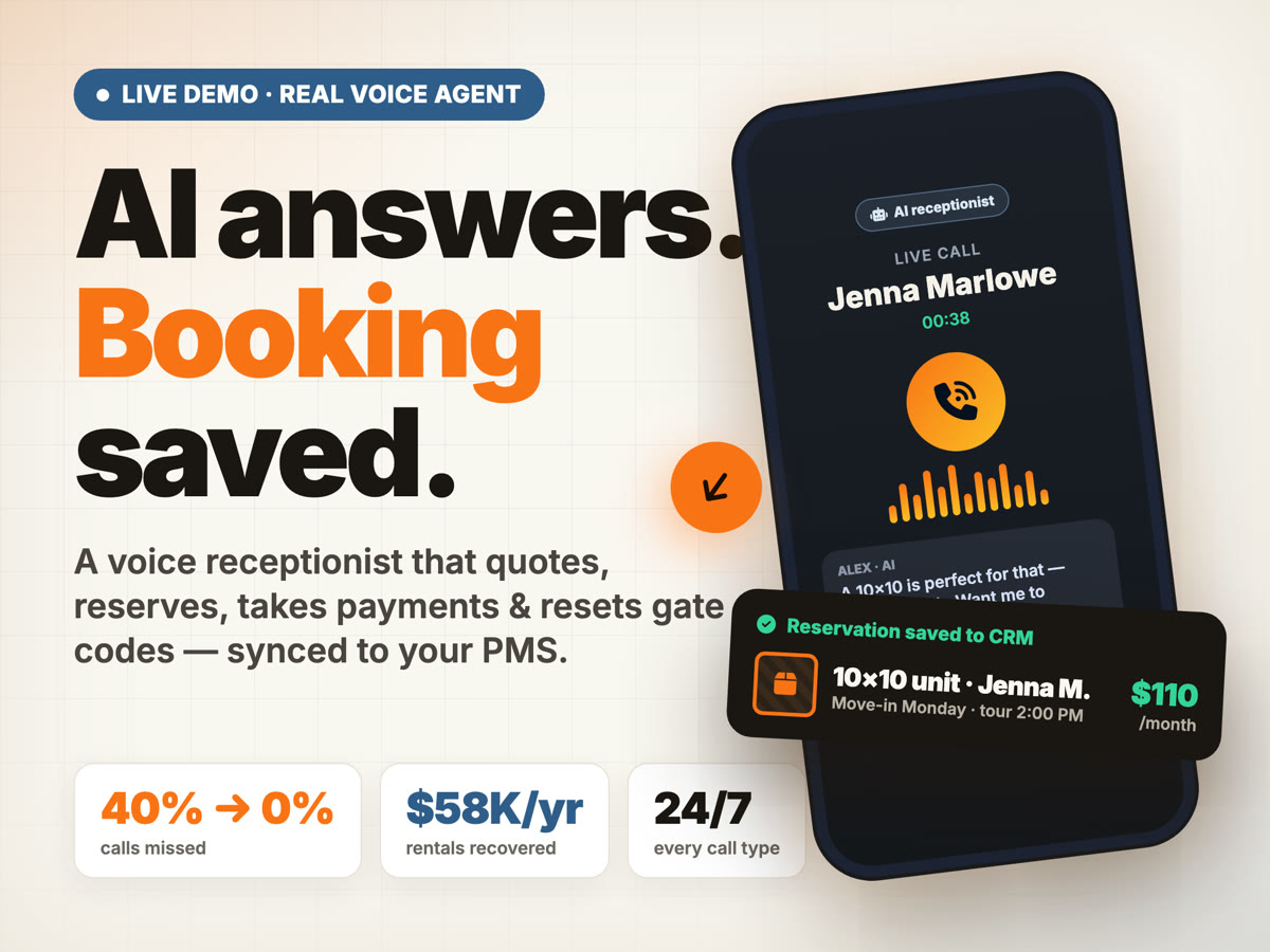StoreRight AI voice receptionist dashboard